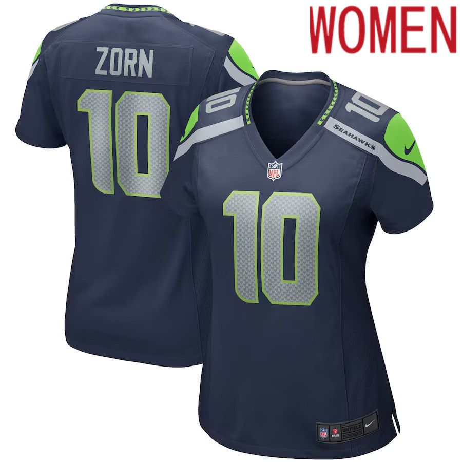 Women Seattle Seahawks #10 Jim Zorn Nike College Navy Game Retired Player NFL Jersey